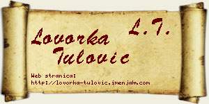 Lovorka Tulović vizit kartica